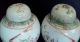 China Famille Rose 3 Inches Ribbon Bird Jewelry Canister Vases photo 5