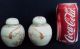 China Famille Rose 3 Inches Ribbon Bird Jewelry Canister Vases photo 7