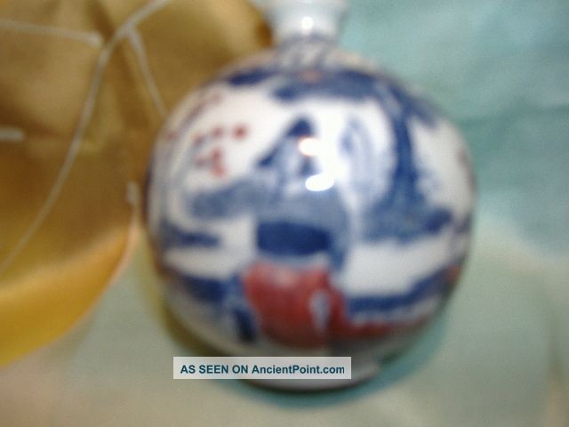 Blue Underglaze Red Garlic Bottle Vases photo