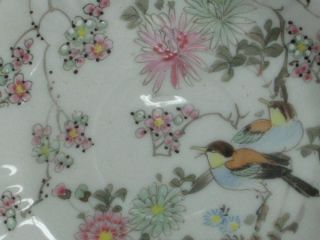 Vintage Antique Asian Oriental Bird & Flowers Porcelain Plate photo
