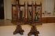 Antique Chinese Pair Cottonwood Table Candle Holder Stand Lanterns Qing Dynasty Other photo 3