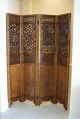 Antique Zhejiang Province Chinese 4 Panel Carved Wood Qing Screen Room Divider Other photo 2
