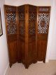 Antique Zhejiang Province Chinese 4 Panel Carved Wood Qing Screen Room Divider Other photo 8