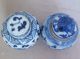 2 Antique Chinese Miniature Blue & White Porcelain Ginger Jars / Vases (2.  4 