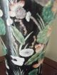 Famille Rose Porcelain Vase Rare Old 19th Century Meiping Black Background Vases photo 9