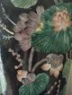 Famille Rose Porcelain Vase Rare Old 19th Century Meiping Black Background Vases photo 5
