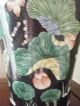 Famille Rose Porcelain Vase Rare Old 19th Century Meiping Black Background Vases photo 8