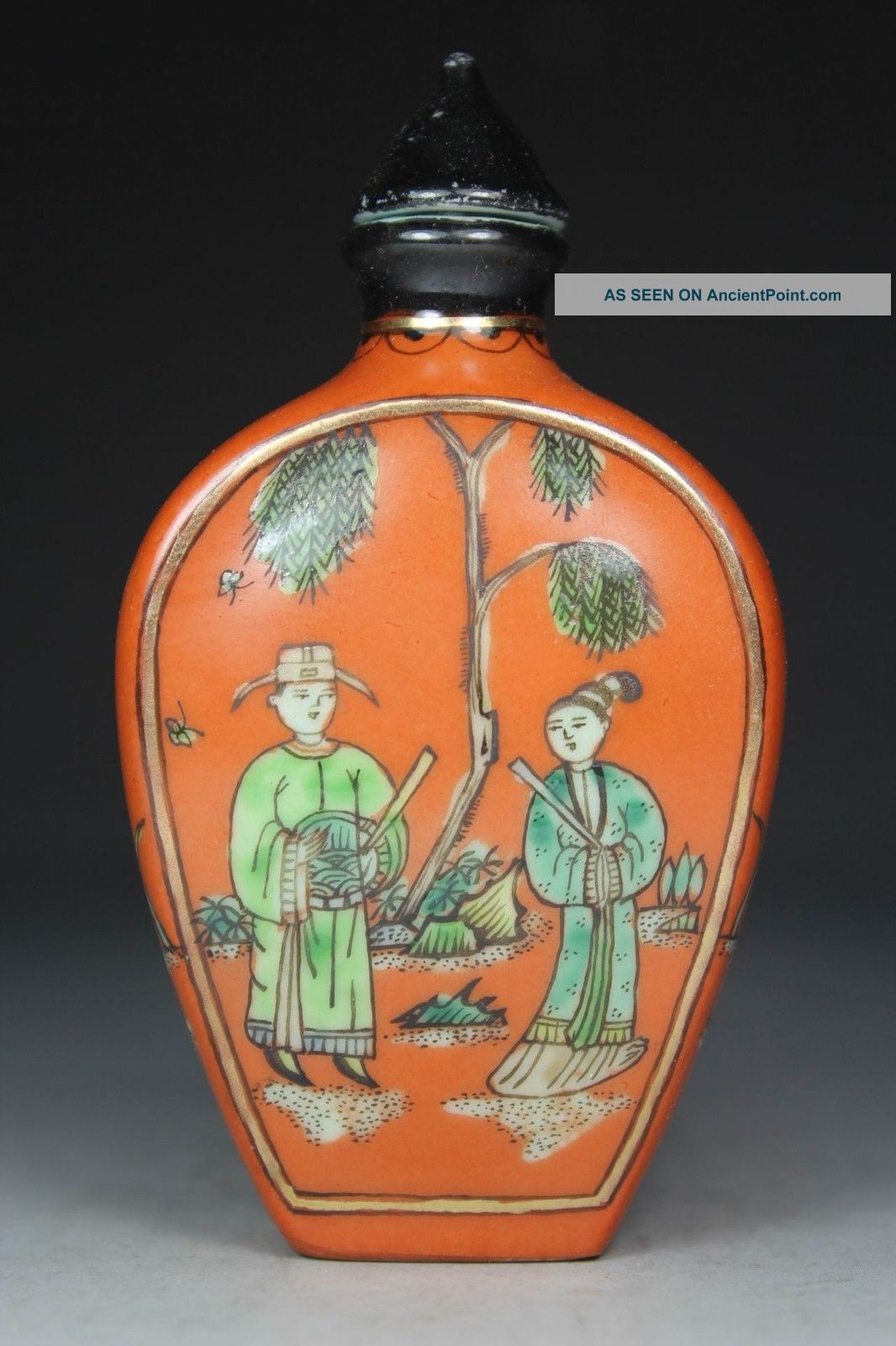 Chinese Handwork Porcelain Belle Old Snuff Bottle Snuff Bottles photo