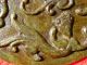 Old Chinese Hand Carved Circular Nephrite Spinach Green Jade Other photo 5