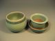 Japan Japanese Celadon Green Pottery Tea Cup Strainer & Lid 20th C. Glasses & Cups photo 2