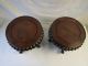 Antique Chinese Carved Two Pair Wood Stand Display Plate,  Bowl Vase Statue Vases photo 9