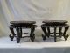 Antique Chinese Carved Two Pair Wood Stand Display Plate,  Bowl Vase Statue Vases photo 3
