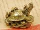 Chinese Handmade Copper Dragon Turtle Statue Buddha photo 1