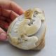 225g Chinese Hetian Ziliao Jade Carved Rooster Statue Carving Other photo 5