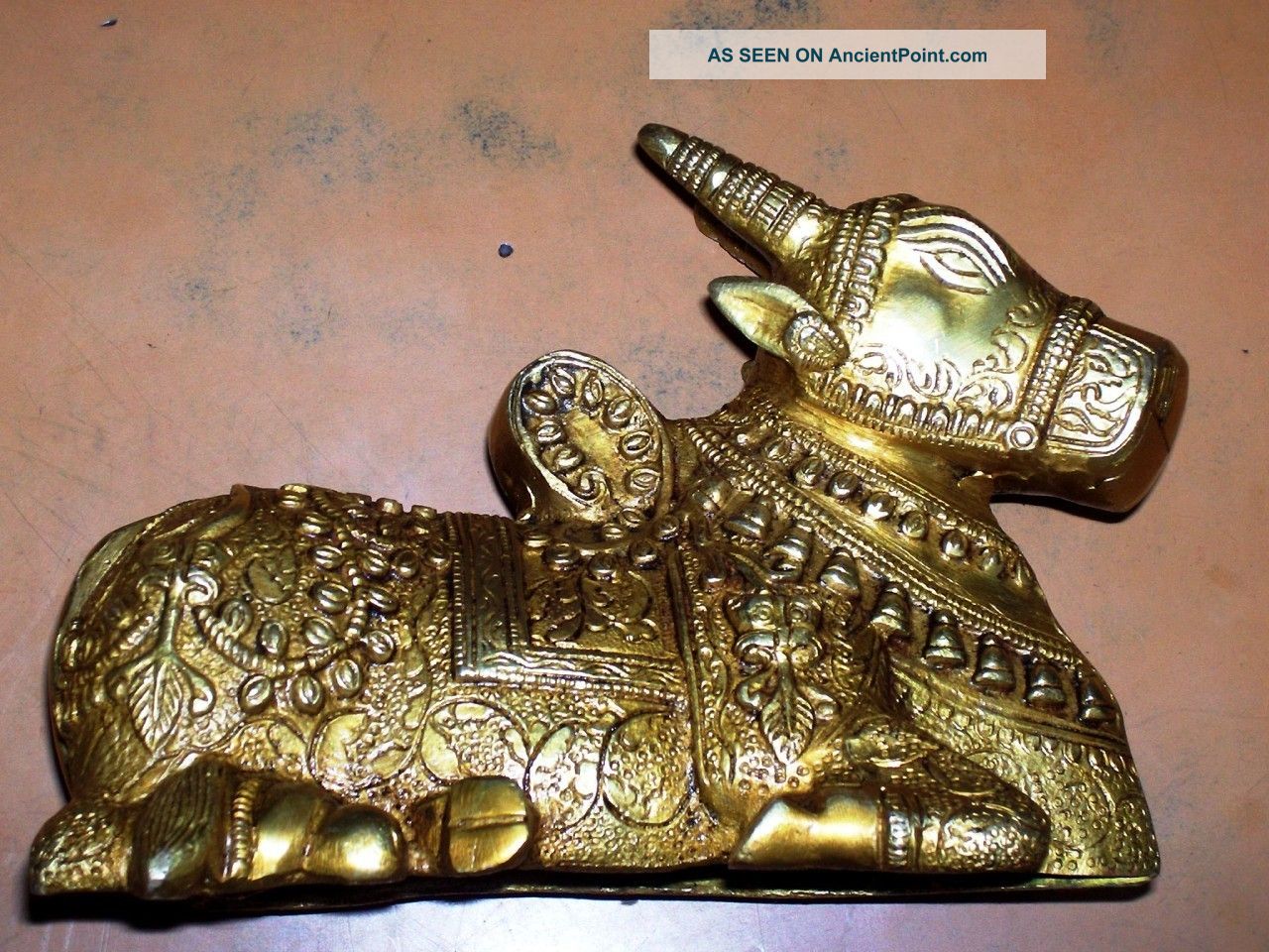 An Attractive,  & Nicely Engraved Brass Made Nandi Bull From India. India photo