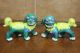 Vintage Foo Dogs Imperial Temple Guardian Lions Walking Yellow And Jade Green Foo Dogs photo 10