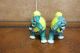 Vintage Foo Dogs Imperial Temple Guardian Lions Walking Yellow And Jade Green Foo Dogs photo 5