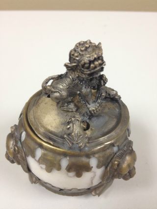 Old Chinese Lion Incense Bowl photo