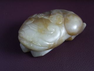 Chinese White Jade Carving Toad Big photo