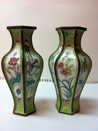 Rare Pair Of Antique Chinese Cloisonné Vases.  – photo