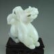 Fine Chinese Hetian Jade Carved Double Dragon Carving 405g Other photo 10