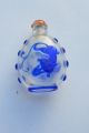 Estate Antique Peiken Glass Snuff Bottle,  Amazing Detail,  Cobalt Mint Condition Necklaces & Pendants photo 3