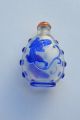 Estate Antique Peiken Glass Snuff Bottle,  Amazing Detail,  Cobalt Mint Condition Necklaces & Pendants photo 4