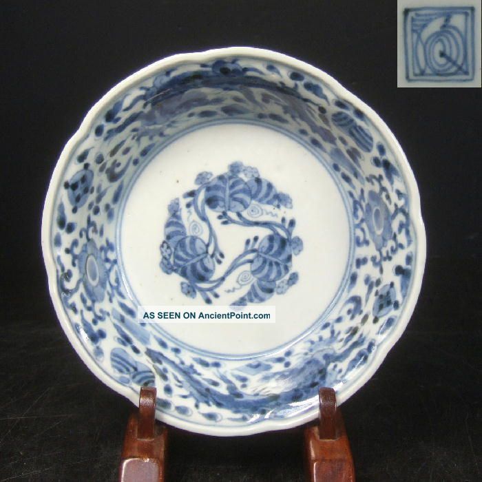 F305: Real Japanese Old Imari Blue - And - White Namasu Plate With Dragon 1700s Plates photo