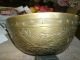 Antique Large Chinese Incised Brass Bowl “xuande Mark” Bowls photo 3