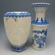 Set 2 Pieces Hollowed Chinese Blue And White Porcelain Big Vase /xy1742 Vases photo 4