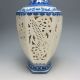 Set 2 Pieces Hollowed Chinese Blue And White Porcelain Big Vase /xy1742 Vases photo 8