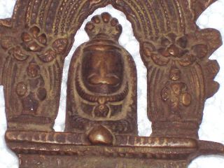 A Very Fine Engraved Brass Made Statue Of Hindu Deity Shivalingam From (india). photo