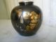 Japanese Antique Bronze Vase With Precious Gold Gild Mt.  Fuji Design Vases photo 1