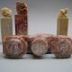 The Five Study Supplies Hand - Carved Chinese Shoushan Stone Nr Men, Women & Children photo 5