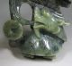 Chinese Hand - Crafted Carved Jade Statue & Fortune Dragon Head Tortoise And Coin Dragons photo 5