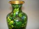 Chinese Antique Cloisonne Vase 6 Inch Tall Jade Color Vases photo 6