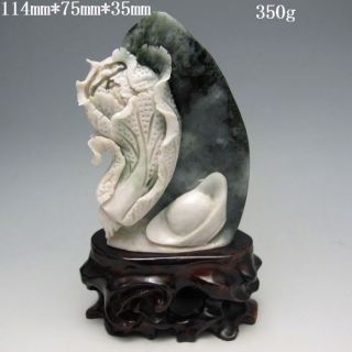 100% Natural Dushan Jade Hand - Carved Statue - - - Cabbage&ingot Nr/xy1447 photo