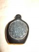 Rare Black Jade? Chinese Snuff Bottle Carving Of Man With Pipe And Lettering Snuff Bottles photo 1