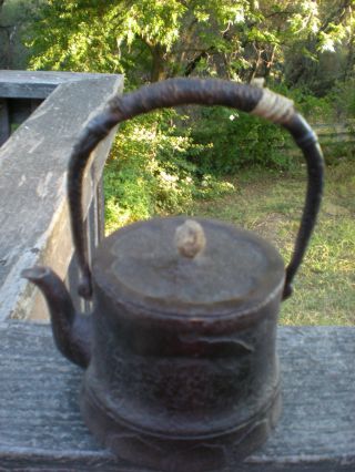 Antique Japanese Tetsubin Cast Iron Tea Pot Signed Last Chance photo