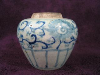 Antique Chinese Blue And White Porcelain Jar,  19th Century photo