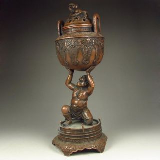 Chinese Bronze Incense Burner - Ghost & Dragon Nr photo