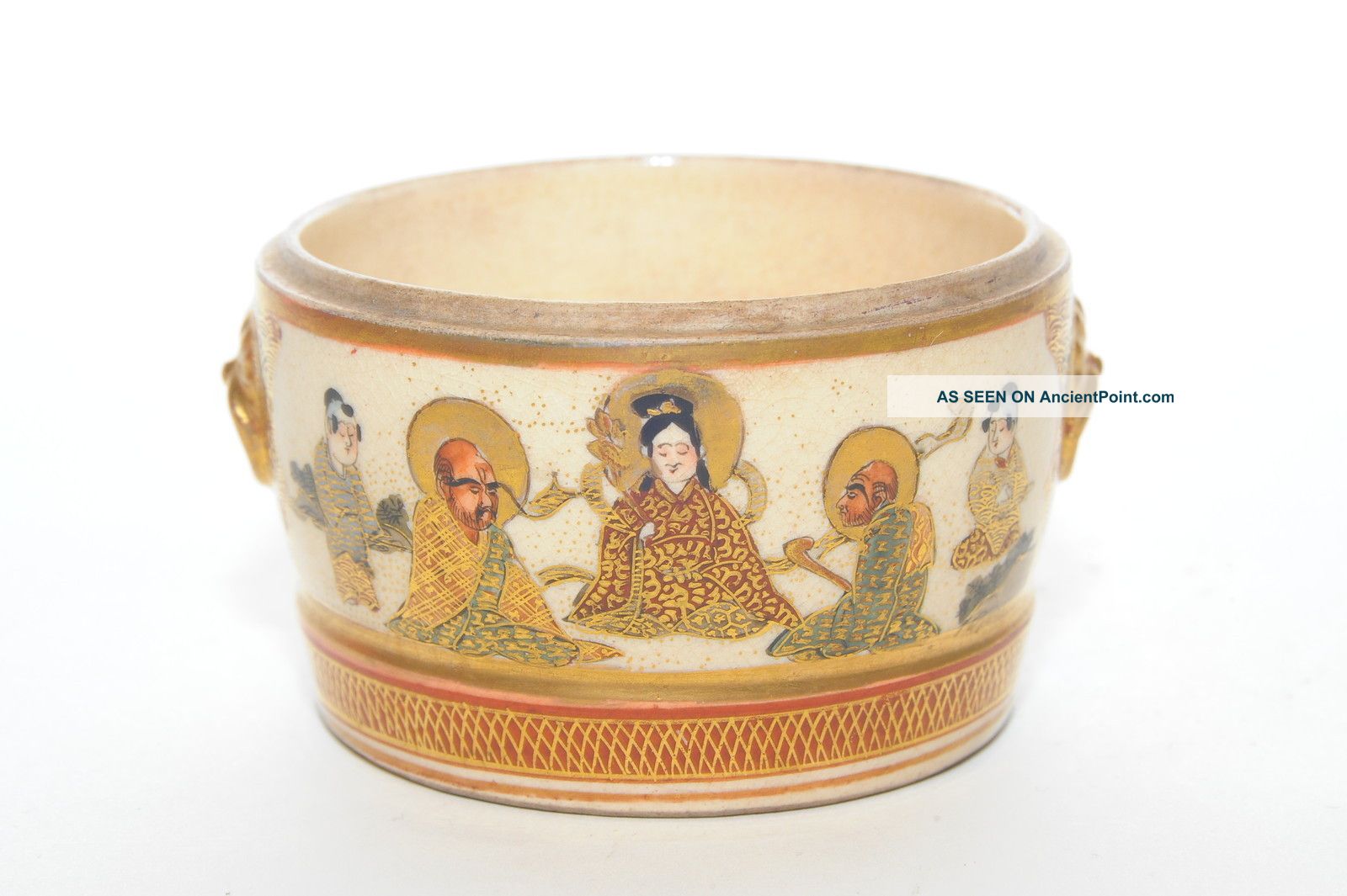 Japanese Antique Satsuma Porcelain Jewellery Bowl Meiji Period Porcelain photo