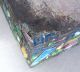 Antique Chinese Enameled Metal Box W/ High Relief Scholar ' S Objects (6.  7 