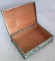Antique Chinese Enameled Metal Box W/ High Relief Scholar ' S Objects (6.  7 
