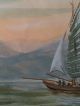 Old Master Japanese Watercolor Sail Boats On Seascape,  Signed Paintings & Scrolls photo 4