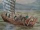 Old Master Japanese Watercolor Sail Boats On Seascape,  Signed Paintings & Scrolls photo 7