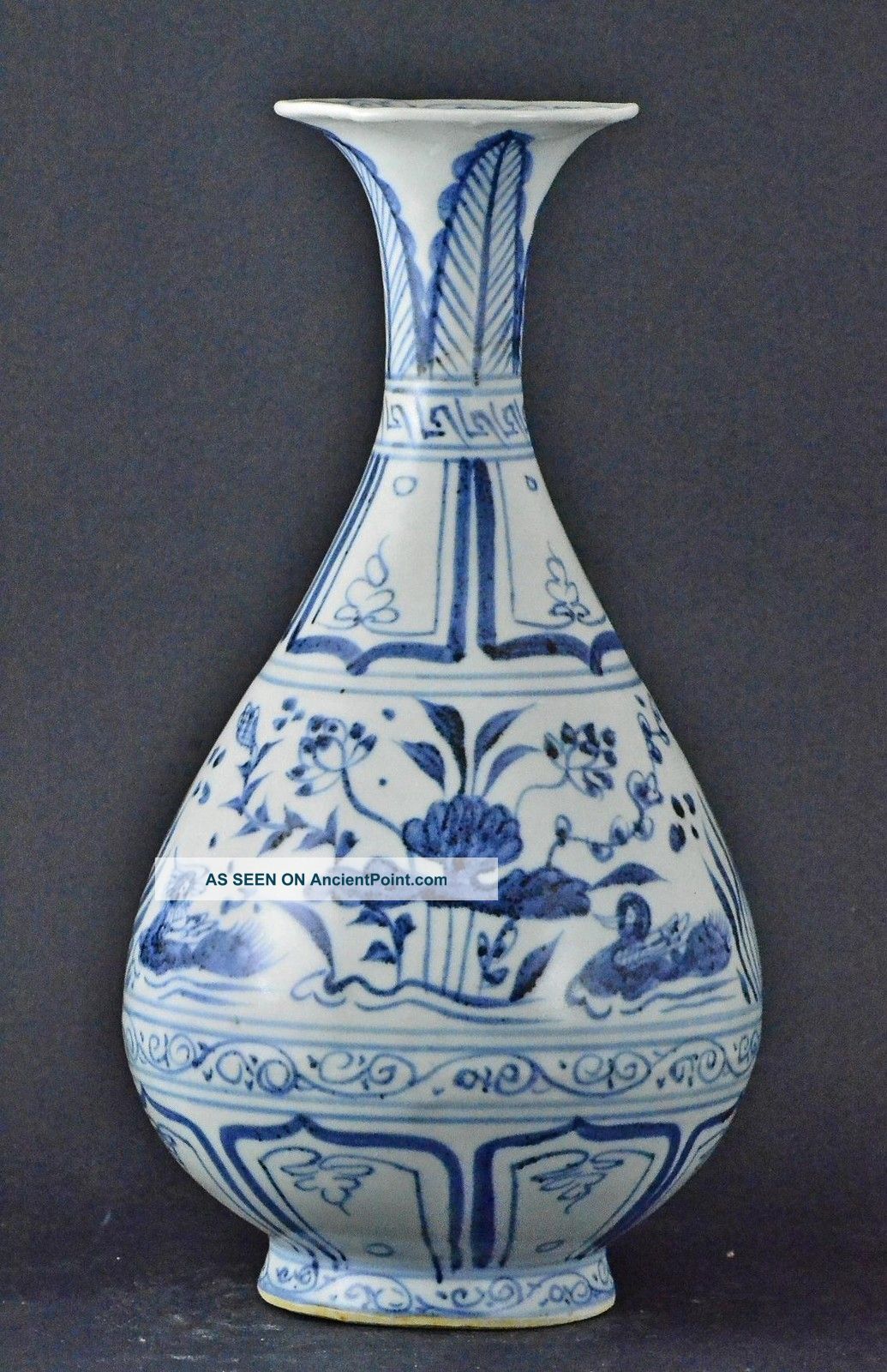 Yuan Blue And White Duck Vase Vases photo