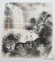 Chinese Painting On Paper.  Artist Signed Waterfall Scene Paintings & Scrolls photo 2