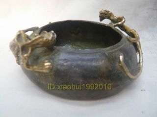 Collectible Chinese Old Brass Dragon Censer/incense Burner photo
