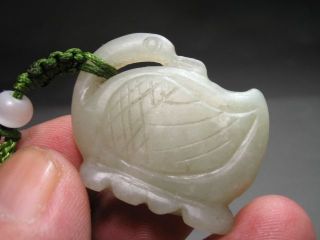 Real Natural Chinese Hetian Jade - - Looking Back Duck photo